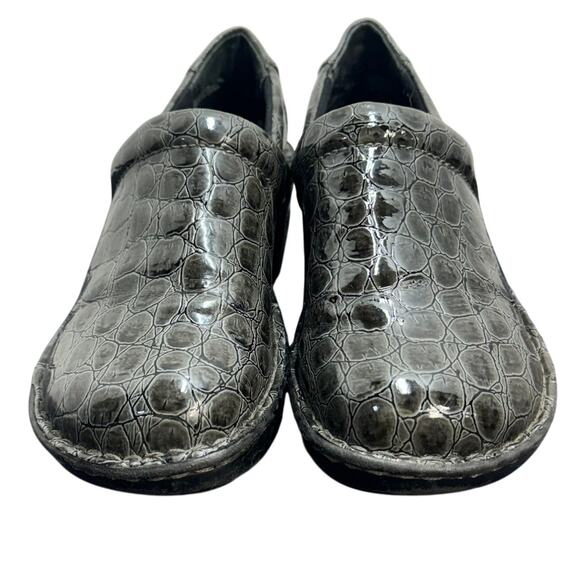 BOC Born Concept Peggy Gray Crocodile Embossed Slip On Comfort Clog Loafer 7.5 - Picture 6 of 9
